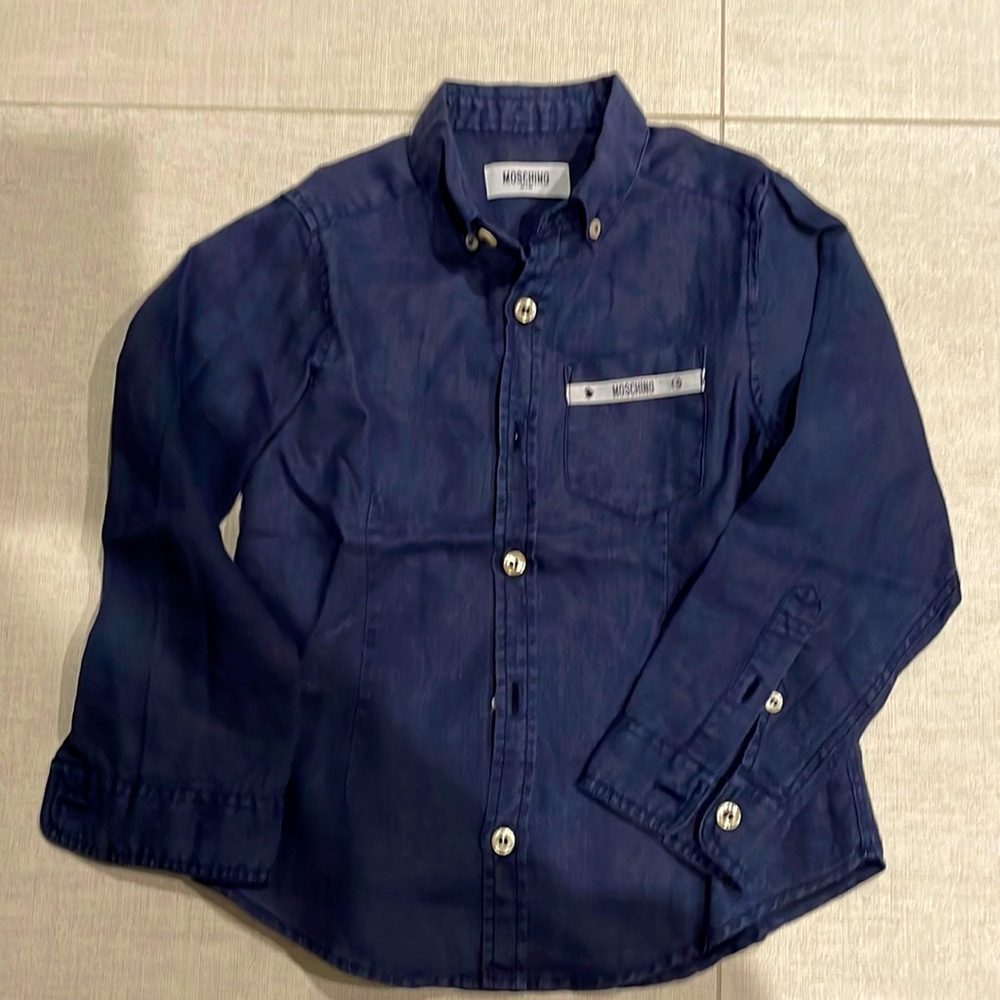 Moschino Kids Linen collar Shirt